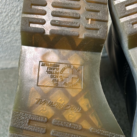 Dr. Martens Doc's Vegan Leather Black Boots 14045 Size US 7 Punk Goth Lace Up - Picture 10 of 12